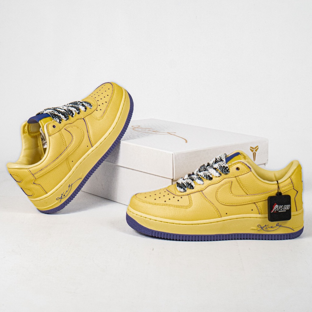 Sepatu Nike Air Force 1 Low Protro Kobe Bryant Mamba Soft Yellow Sneakers Authentic - Image 4