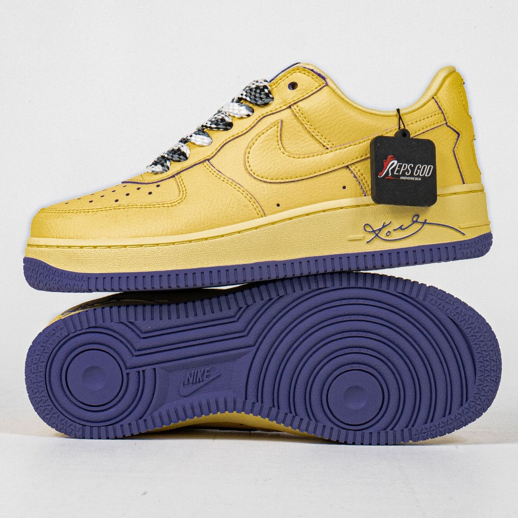 Sepatu Nike Air Force 1 Low Protro Kobe Bryant Mamba Soft Yellow Sneakers Authentic - Image 3
