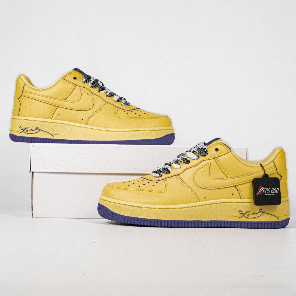 Sepatu Nike Air Force 1 Low Protro Kobe Bryant Mamba Soft Yellow Sneakers Authentic - Image 5