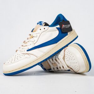 Sepatu Nike Air Jordan 1 Low OG Fragment Sail Military Blue Sneakers Authentic