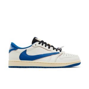 Sepatu Nike Air Jordan 1 Low OG Fragment Sail Military Blue Sneakers Authentic