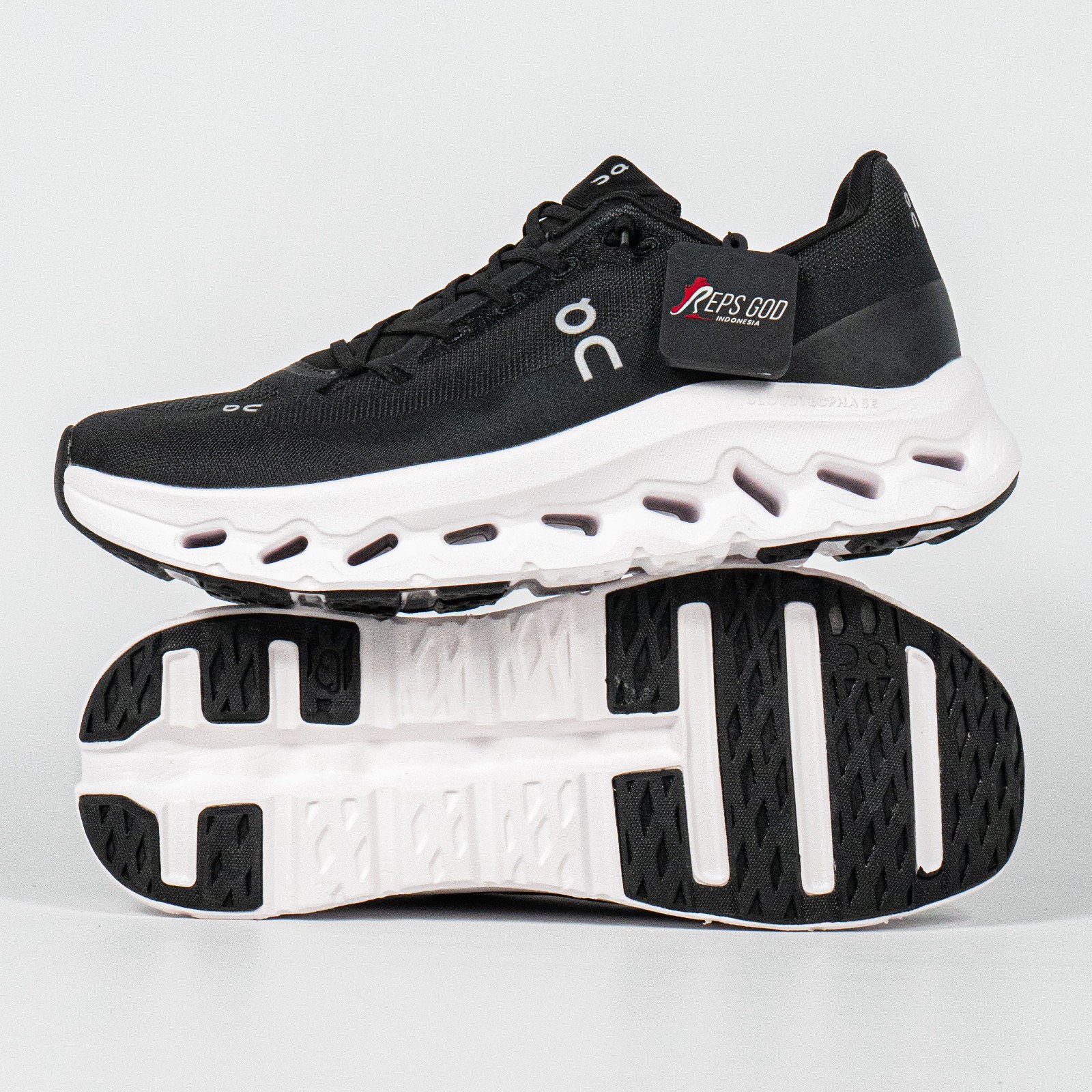 Sepatu On Cloudtilt Black Asphalt Black White Sneakers Casual Olahraga Wanita Pria Outdoor Indoor Gym Running - Image 2