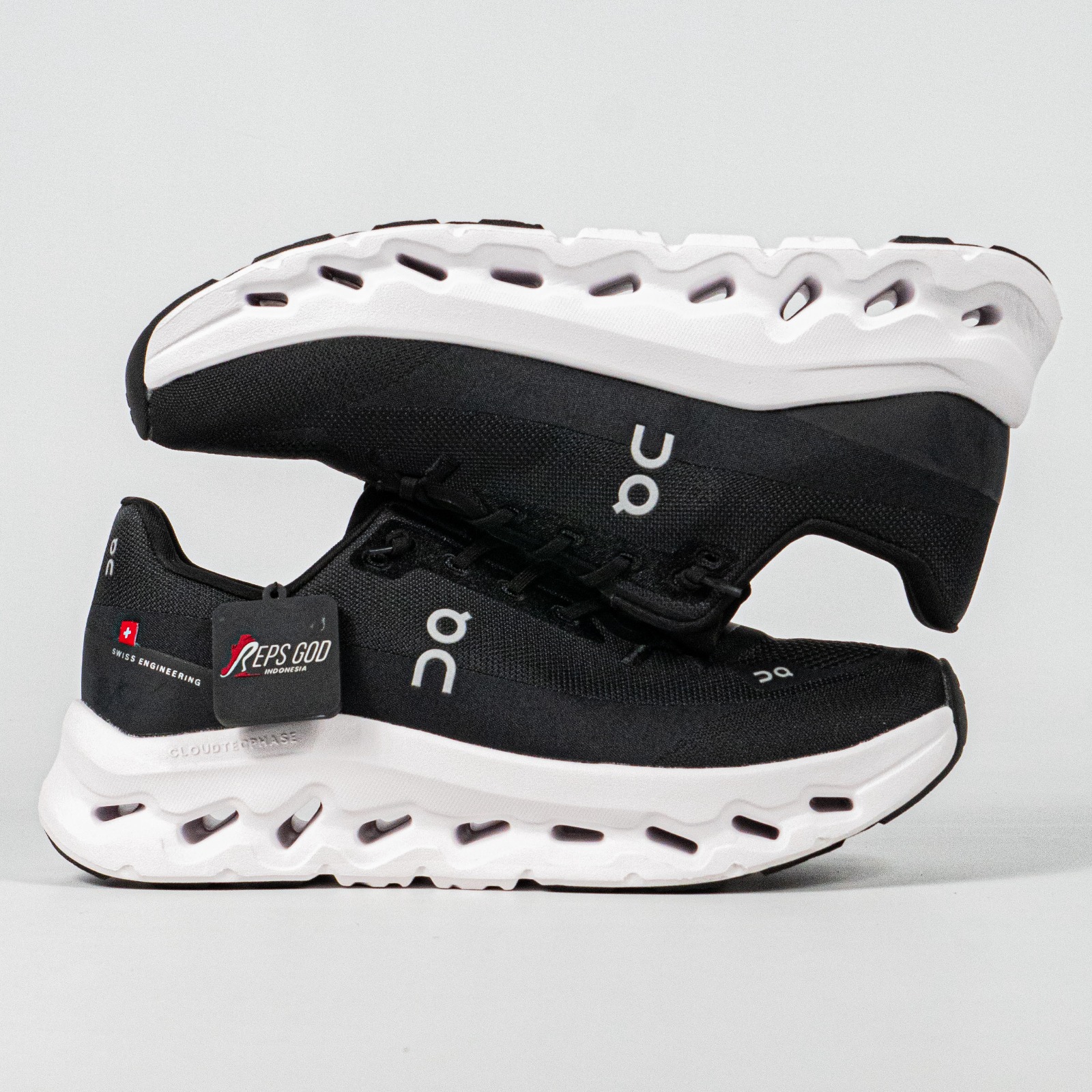 Sepatu On Cloudtilt Black Asphalt Black White Sneakers Casual Olahraga Wanita Pria Outdoor Indoor Gym Running - Image 4