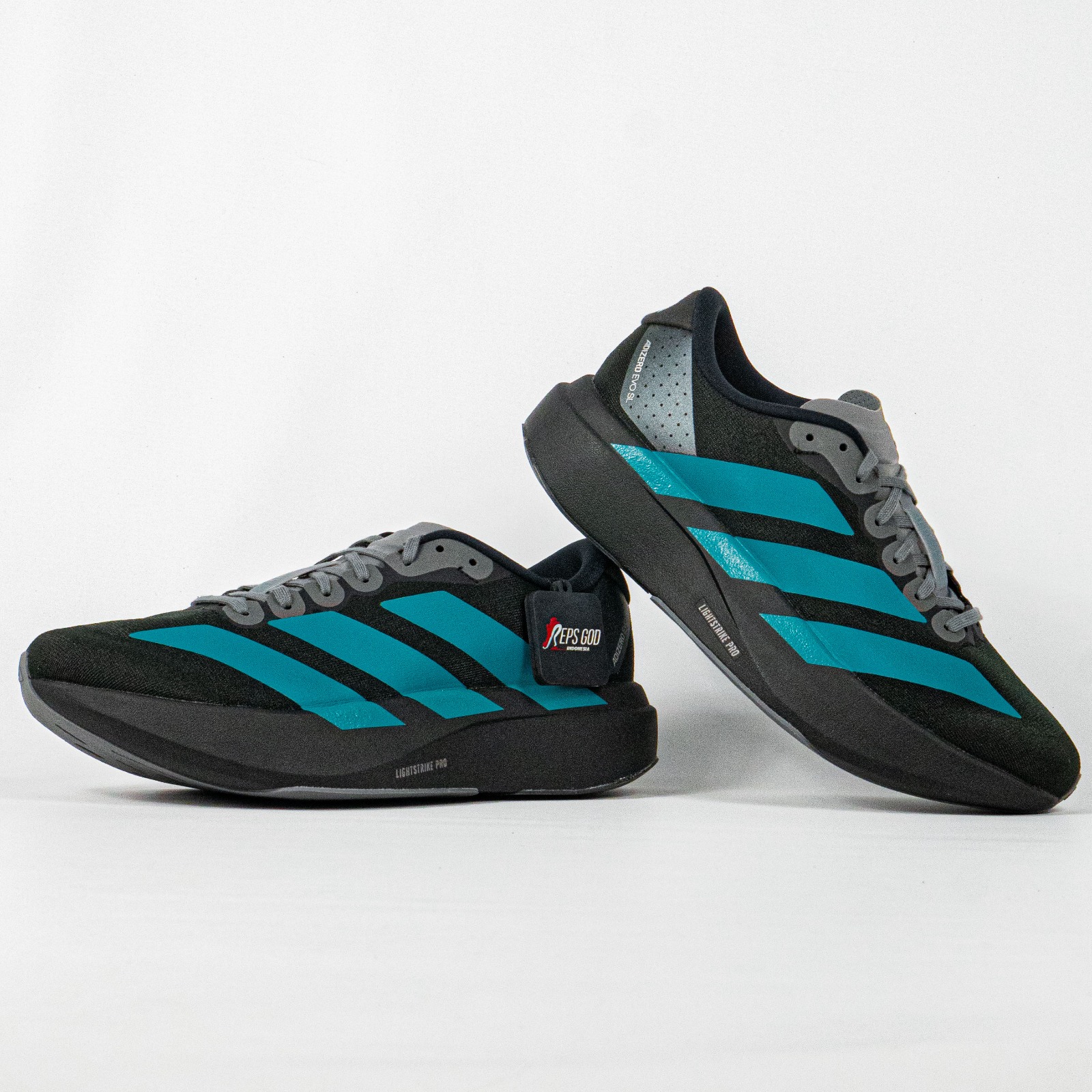 Sepatu Adidas Adizero EVO SL Black Pure Teal Sneakers Authentic - Image 4