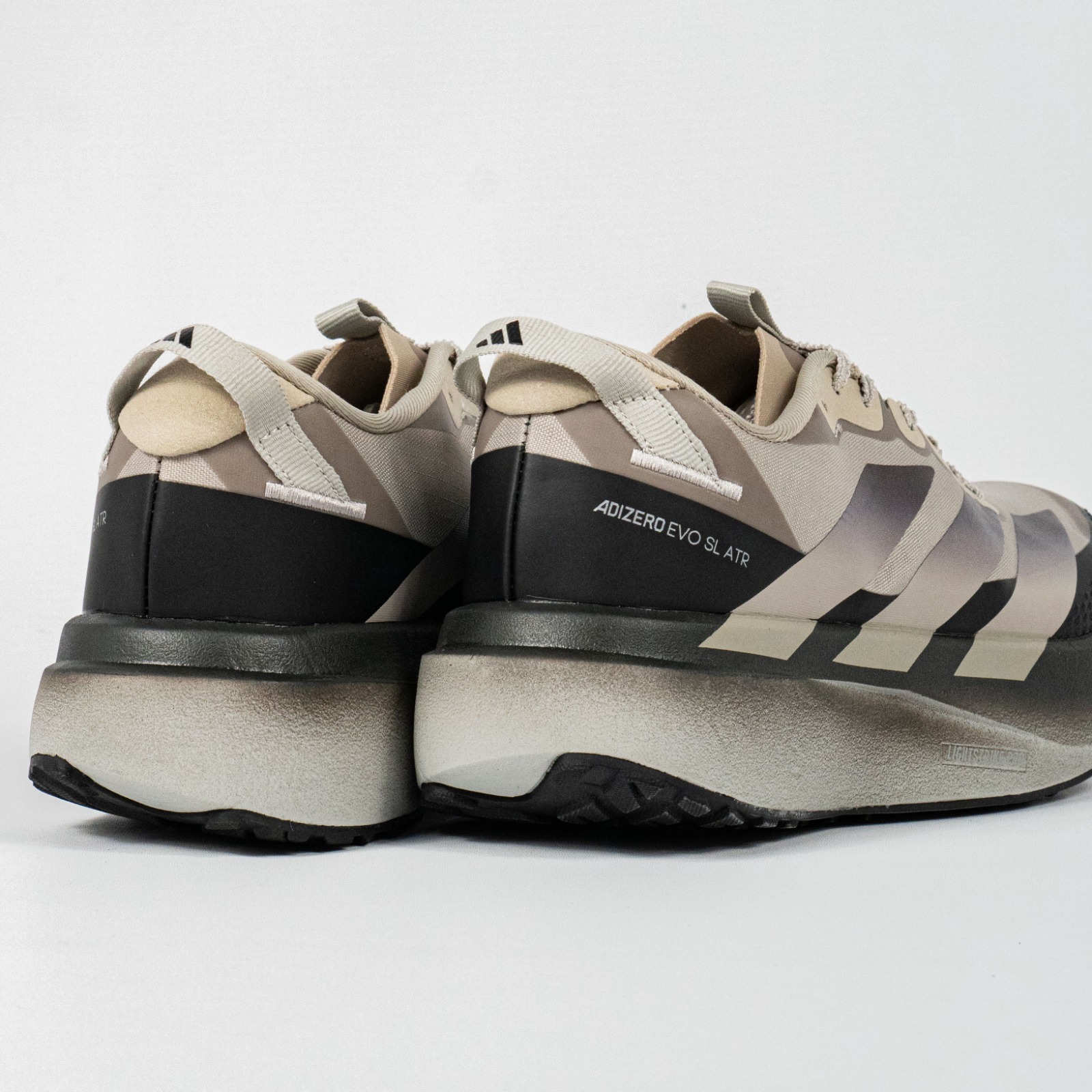 Sepatu Adidas Adizero EVO SL ATR Light Brown Silver Pebble Sneakers Authentic - Image 3