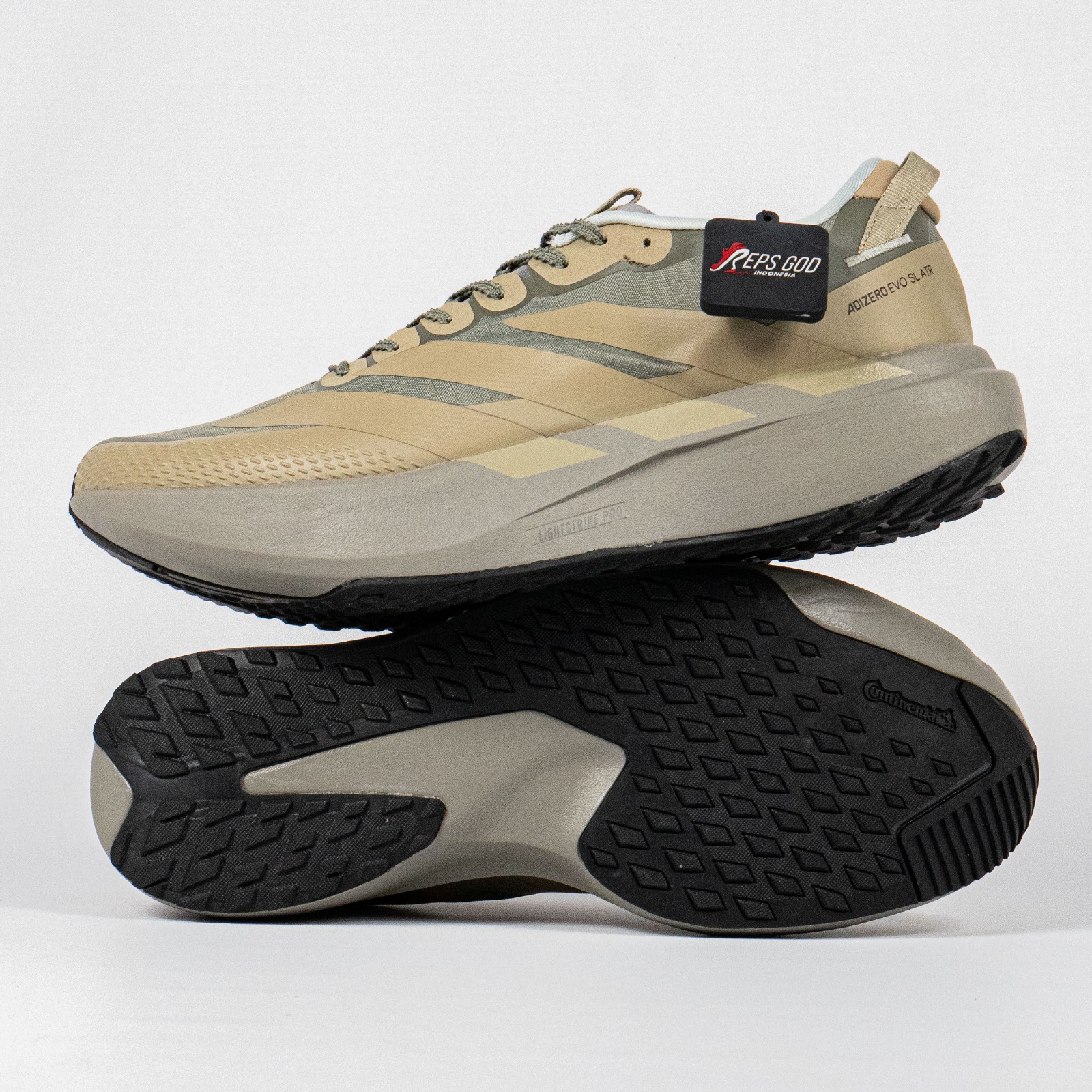 Sepatu Adidas Adizero EVO SL ATR Sesame Ash Sneakers Authentic - Image 2