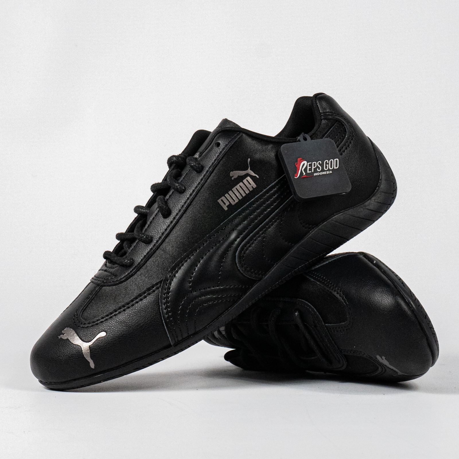 Sepatu Puma Speedcat Femme Black Aged Silver Sneakers Authentic