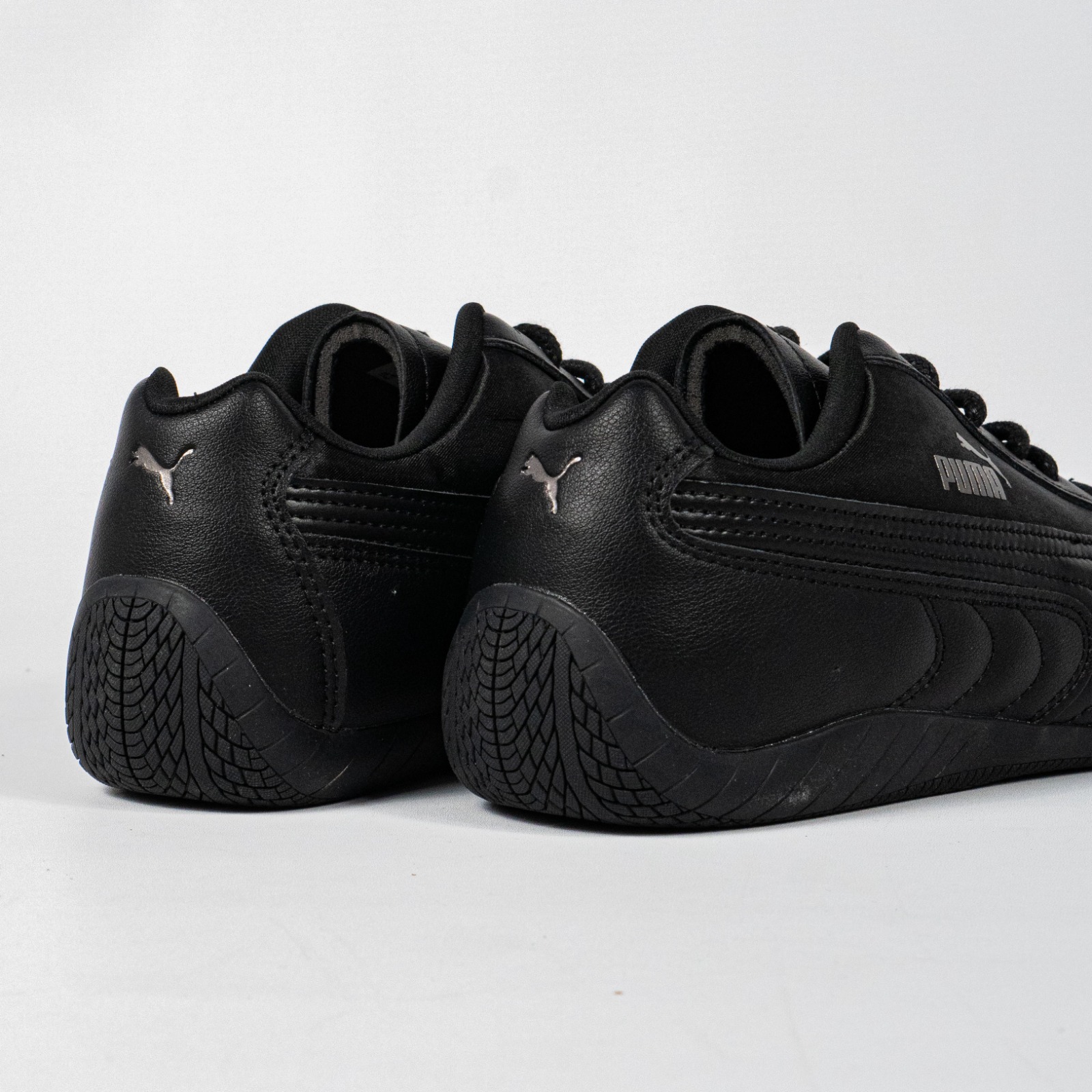 Sepatu Puma Speedcat Femme Black Aged Silver Sneakers Authentic - Image 3