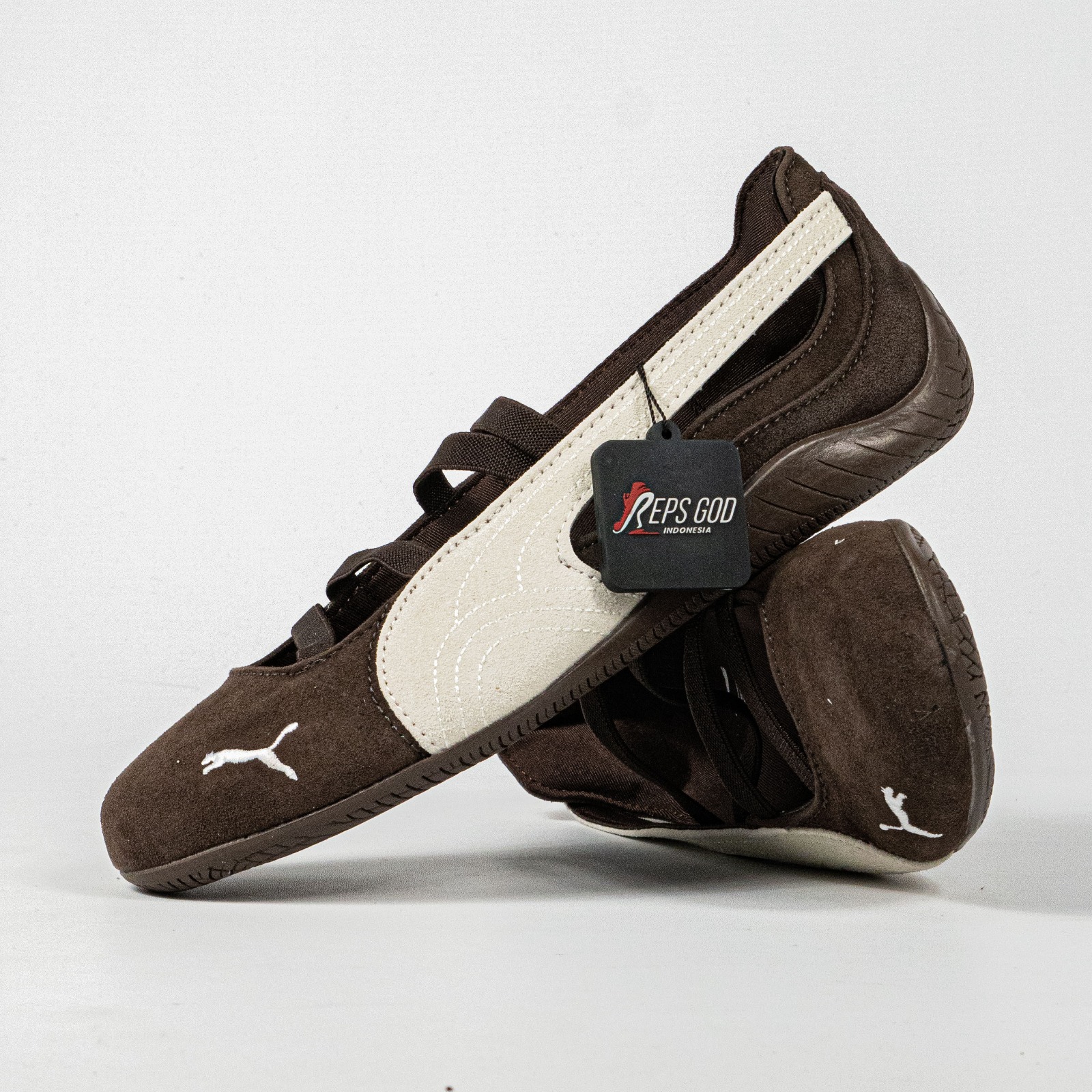 Sepatu Puma Speedcat Ballet Suede Cafe Dark Chocolate Warm White Casual Women Sneakers Sepatu Kasual Wanita