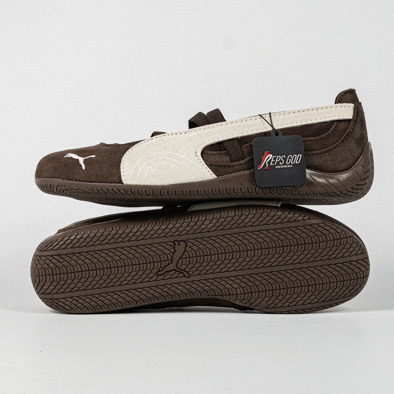 Sepatu Puma Speedcat Ballet Suede Cafe Dark Chocolate Warm White Casual Women Sneakers Sepatu Kasual Wanita - Image 3