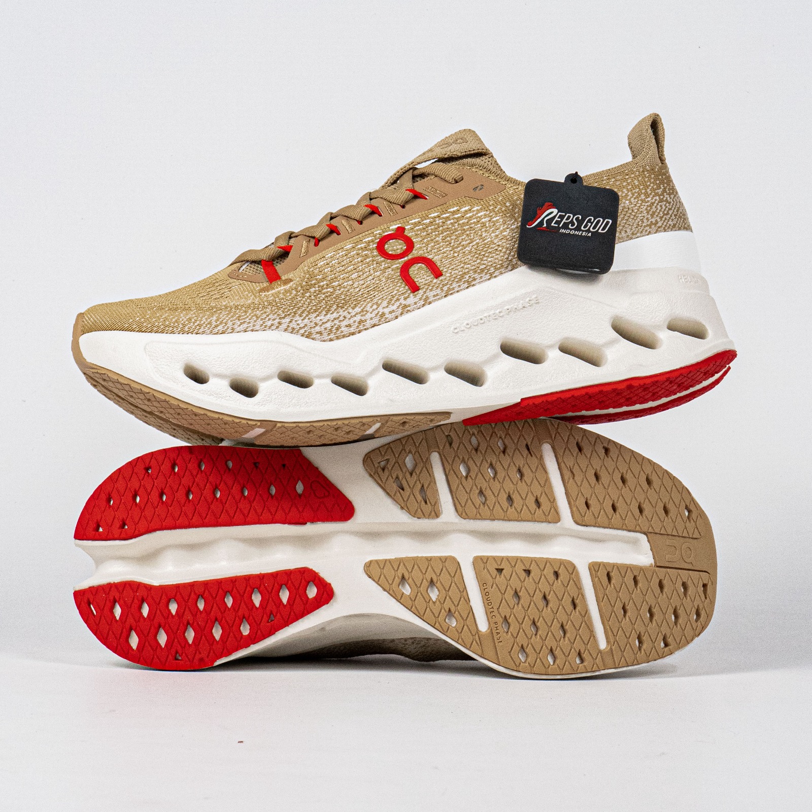 Sepatu On Running Cloudsurfer Max Year Of Horse Chai Ivory Sneakers Unisex Sepatu Lari Olahraga Gym Pria Wanita - Image 3