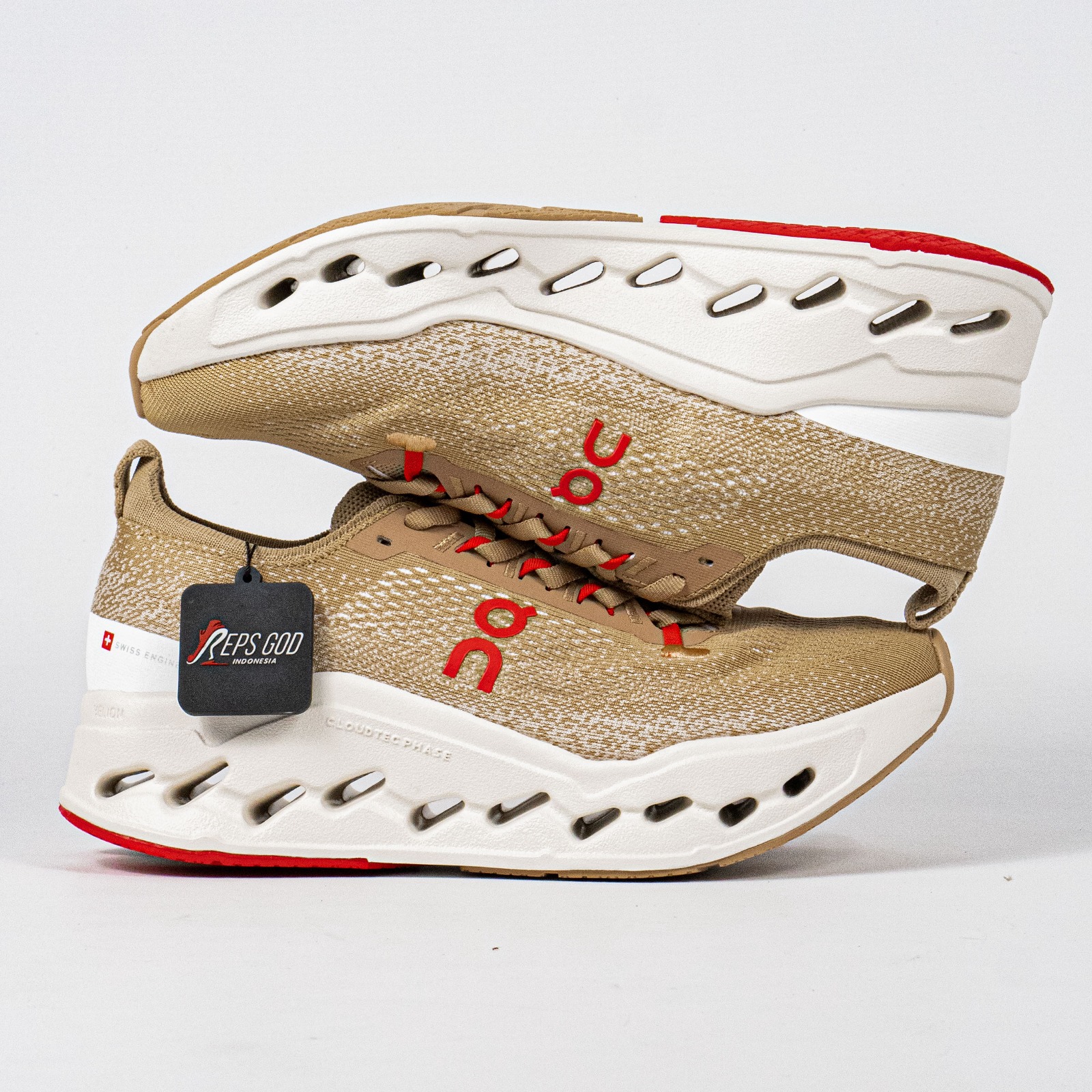 Sepatu On Running Cloudsurfer Max Year Of Horse Chai Ivory Sneakers Unisex Sepatu Lari Olahraga Gym Pria Wanita - Image 4