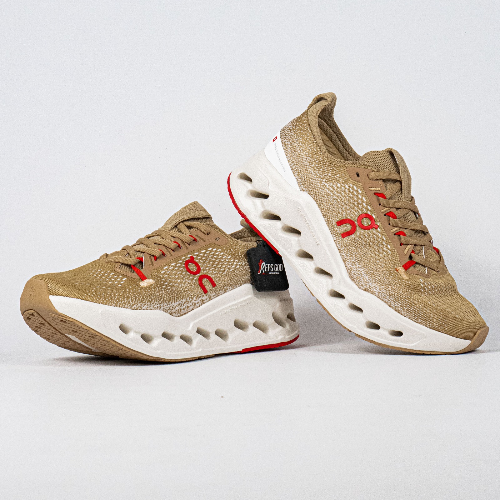 Sepatu On Running Cloudsurfer Max Year Of Horse Chai Ivory Sneakers Unisex Sepatu Lari Olahraga Gym Pria Wanita - Image 5