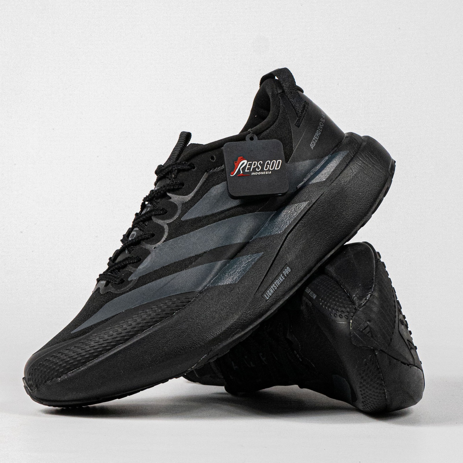 Sepatu Adidas Adizero EVO SL ATR Core Black Night Grey Iron Metallic Running Sneakers Unisex Sepatu Lari Olahraga Gym Pria Wanita