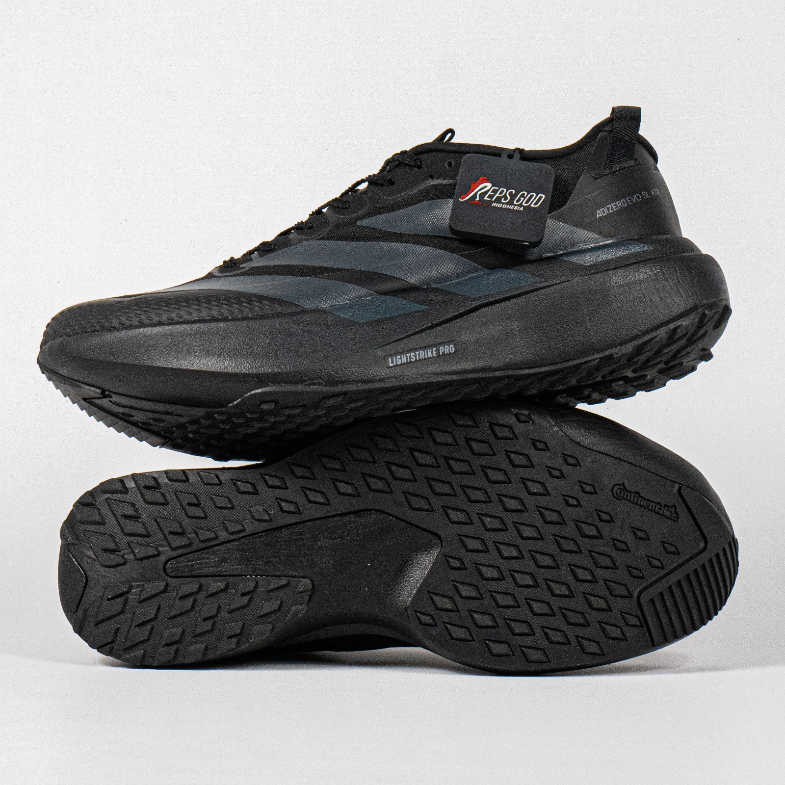 Sepatu Adidas Adizero EVO SL ATR Core Black Night Grey Iron Metallic Running Sneakers Unisex Sepatu Lari Olahraga Gym Pria Wanita - Image 2