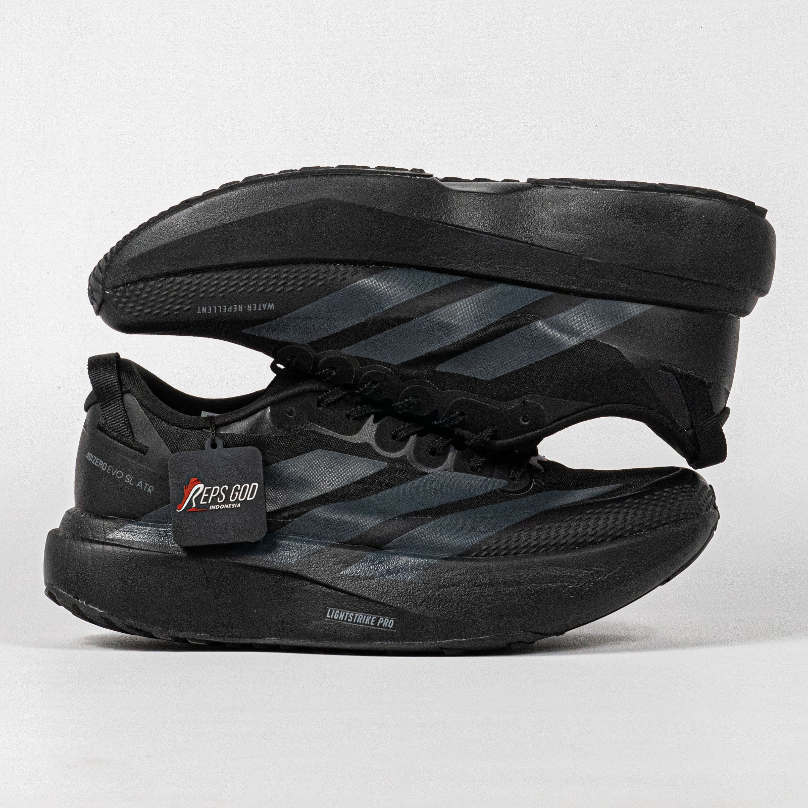 Sepatu Adidas Adizero EVO SL ATR Core Black Night Grey Iron Metallic Running Sneakers Unisex Sepatu Lari Olahraga Gym Pria Wanita - Image 4