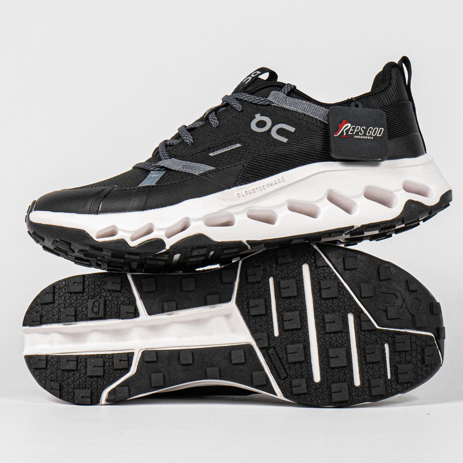 Sepatu On Running Cloudhorizon Waterproof Black White Sneakers Unisex Sepatu Lari Olahraga Gym Pria Wanita - Image 2