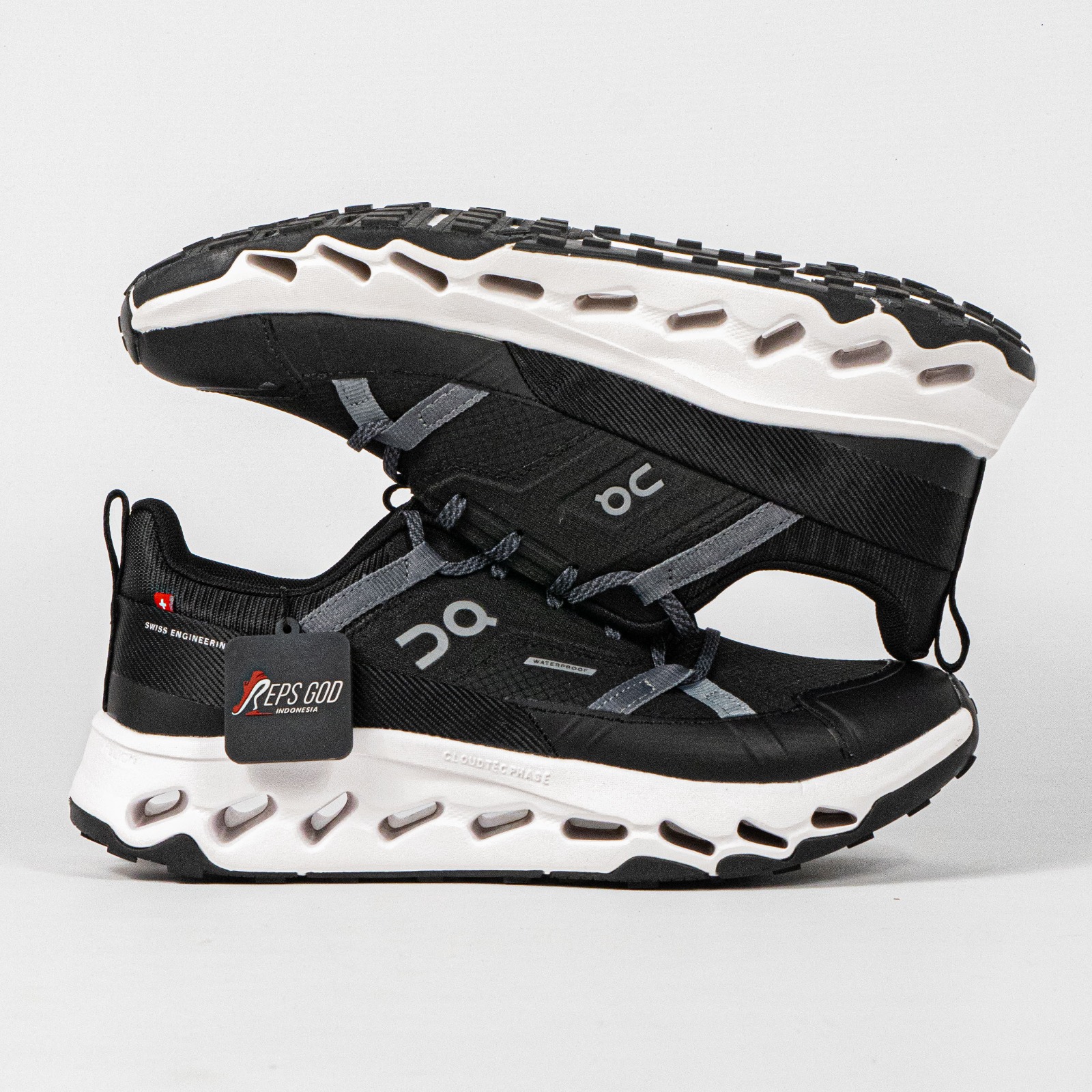 Sepatu On Running Cloudhorizon Waterproof Black White Sneakers Unisex Sepatu Lari Olahraga Gym Pria Wanita - Image 4