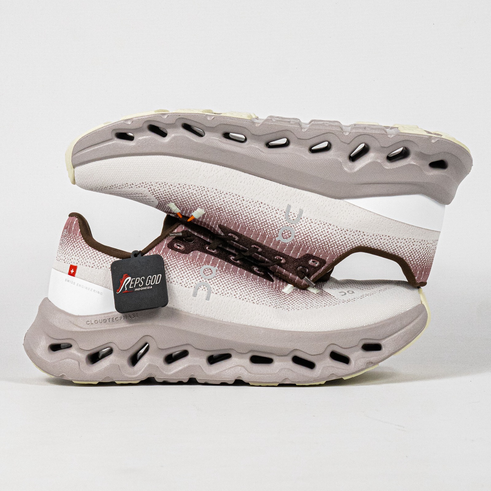 Sepatu On Running Cloudtilt Quartz Pearl Ivory Brown Sneakers Unisex Sepatu Lari Olahraga Gym Pria Wanita - Image 4