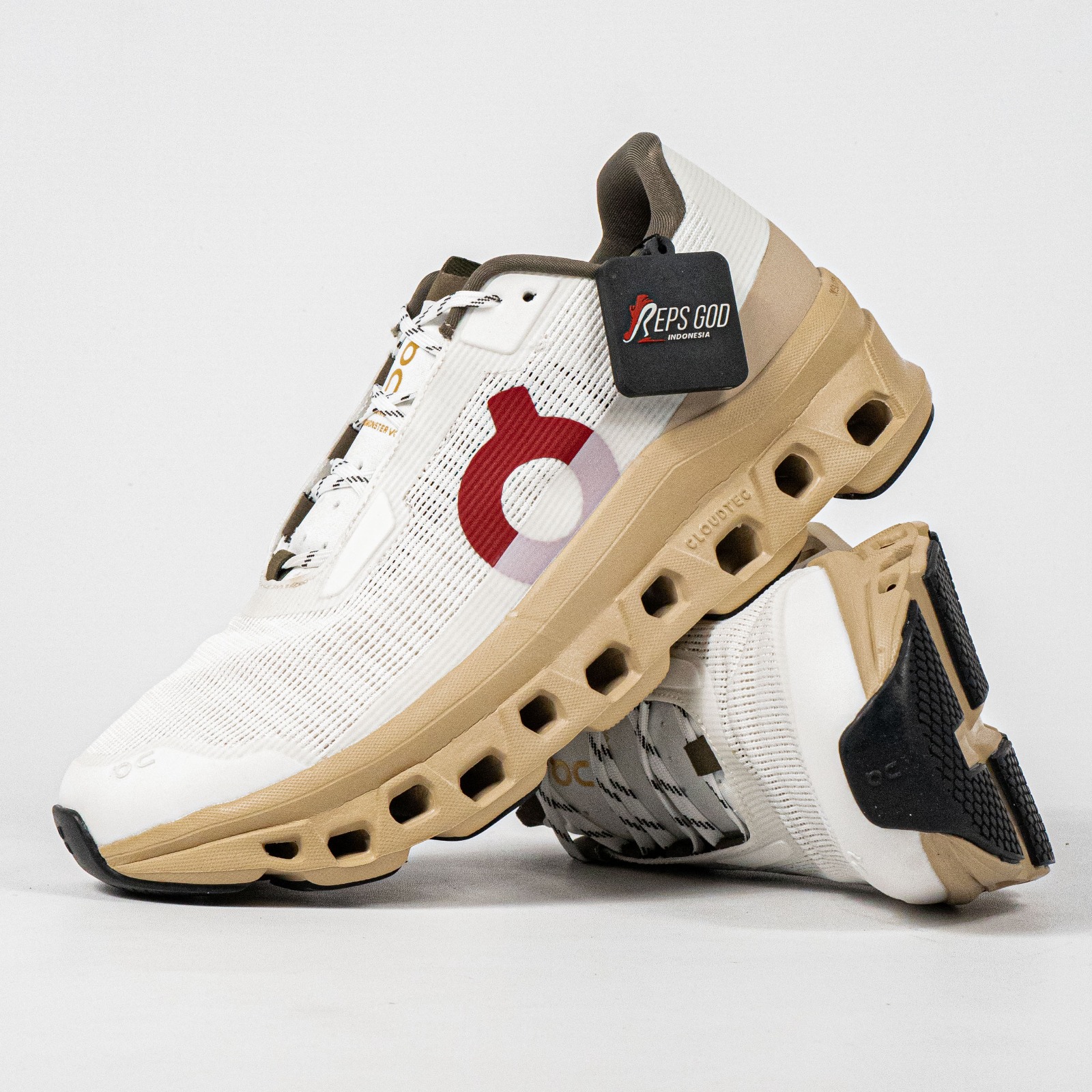 Sepatu On Running Cloudmonster Void Years of Horse Ivory Sand Sneakers Unisex Sepatu Lari Olahraga Gym Pria Wanita