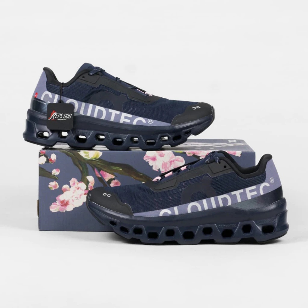 Sepatu On Running On Cloudmonster Void Atmos Yozakura Navy Sneakers Authentic - Image 4