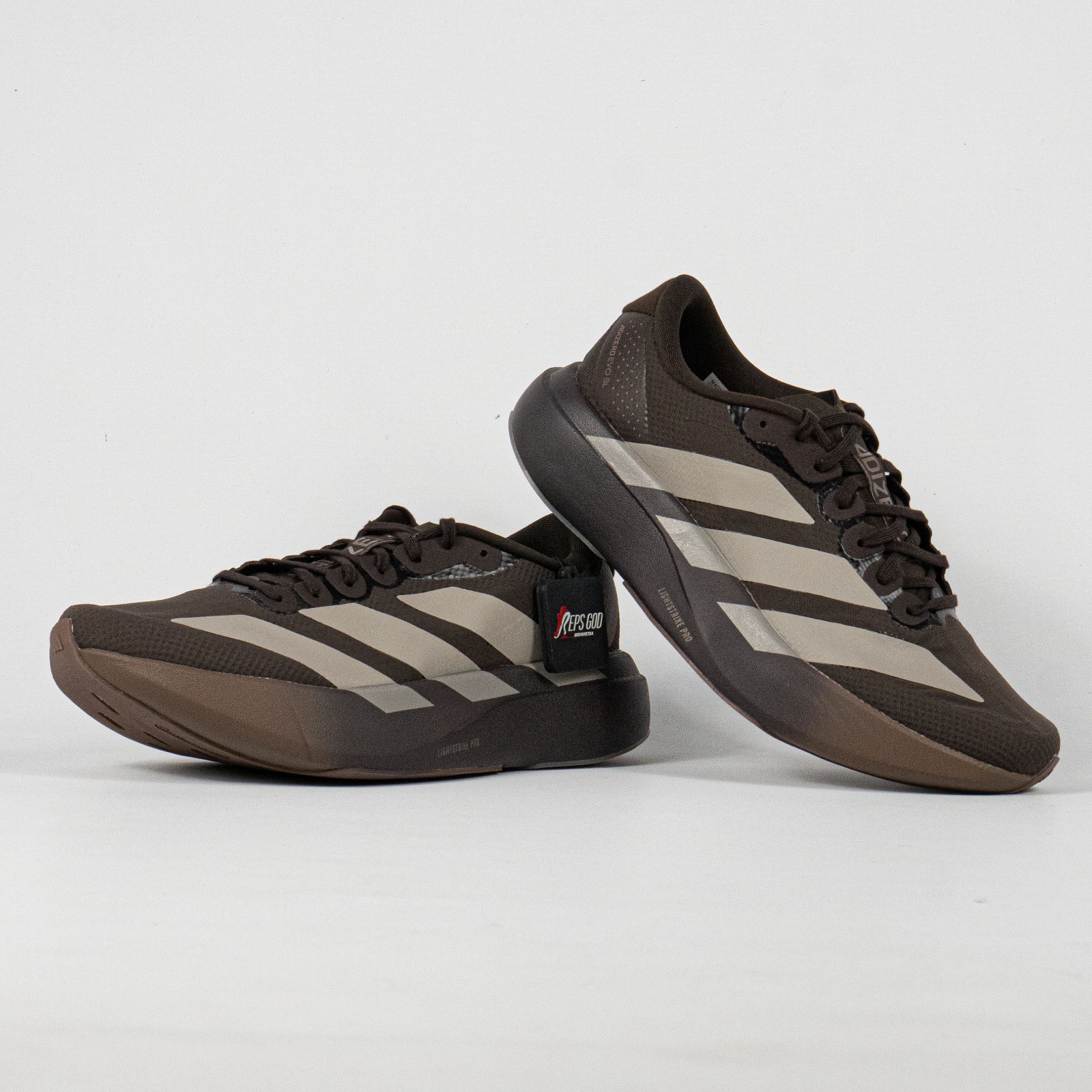 Sepatu Adidas Adizero EVO SL Aurora Coffee Putty Beige Earth Strata Running Sneakers Unisex Sepatu Lari Olahraga Gym Pria Wanita - Image 5