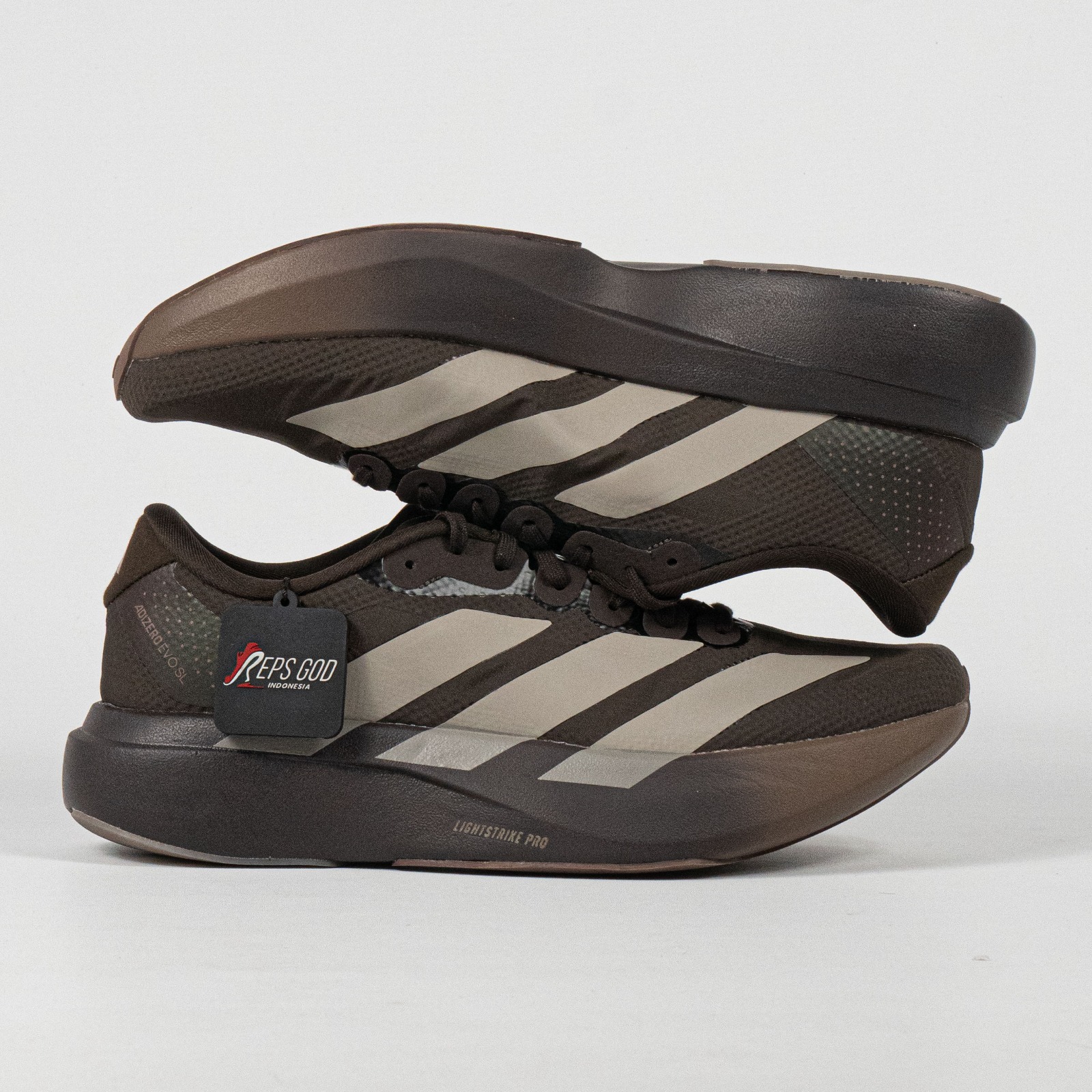 Sepatu Adidas Adizero EVO SL Aurora Coffee Putty Beige Earth Strata Running Sneakers Unisex Sepatu Lari Olahraga Gym Pria Wanita - Image 2