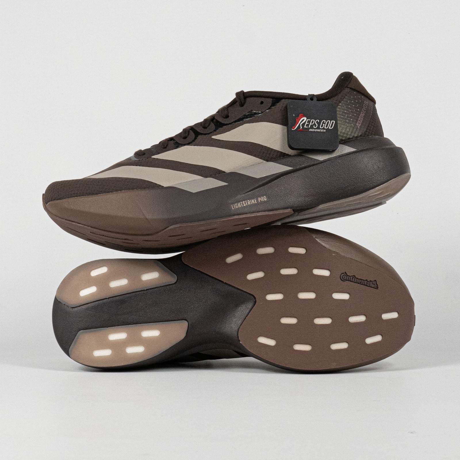 Sepatu Adidas Adizero EVO SL Aurora Coffee Putty Beige Earth Strata Running Sneakers Unisex Sepatu Lari Olahraga Gym Pria Wanita - Image 3