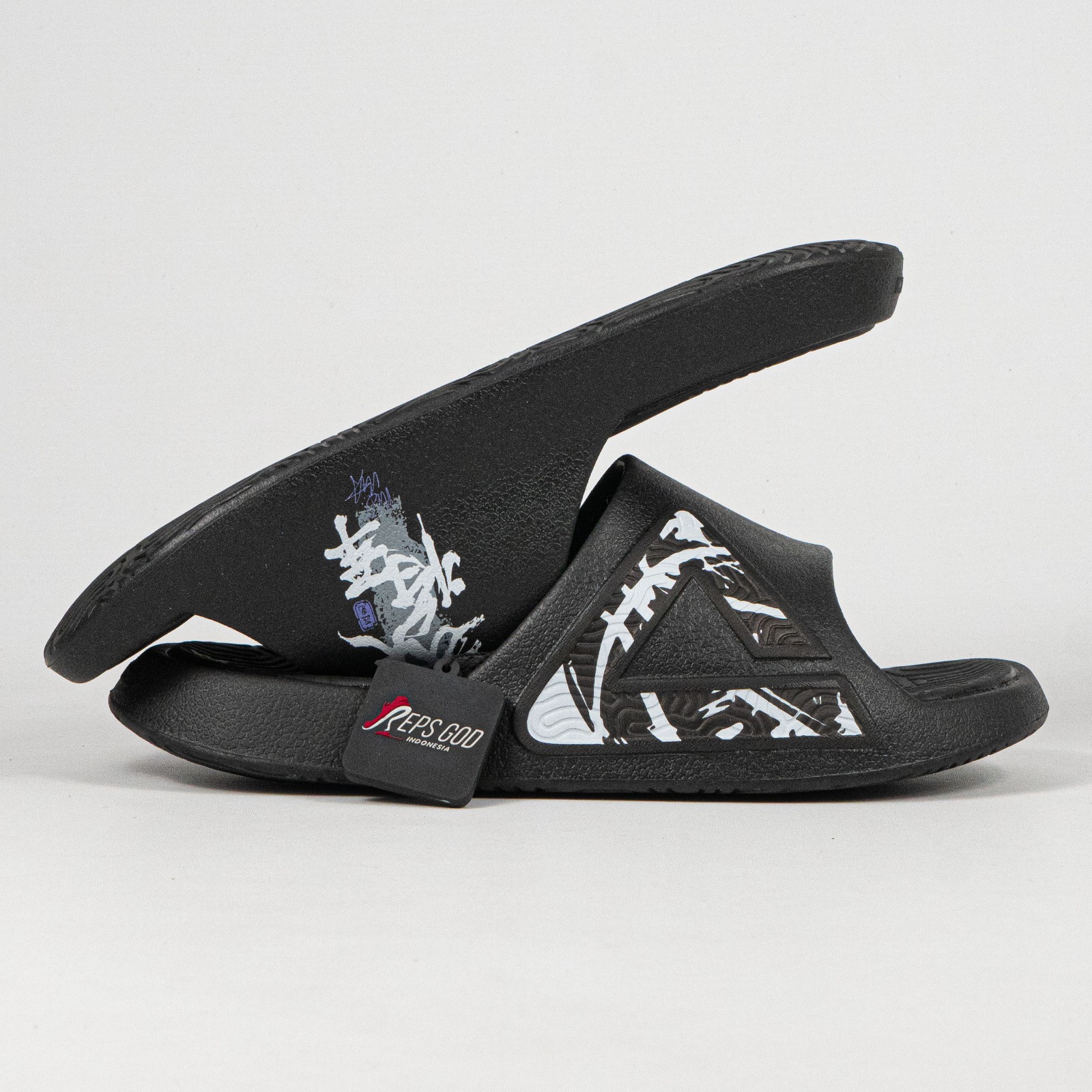 Sandal Peak Tai-Chi Slides Black White Unisex Slipper Sendal Pria Wanita - Image 4