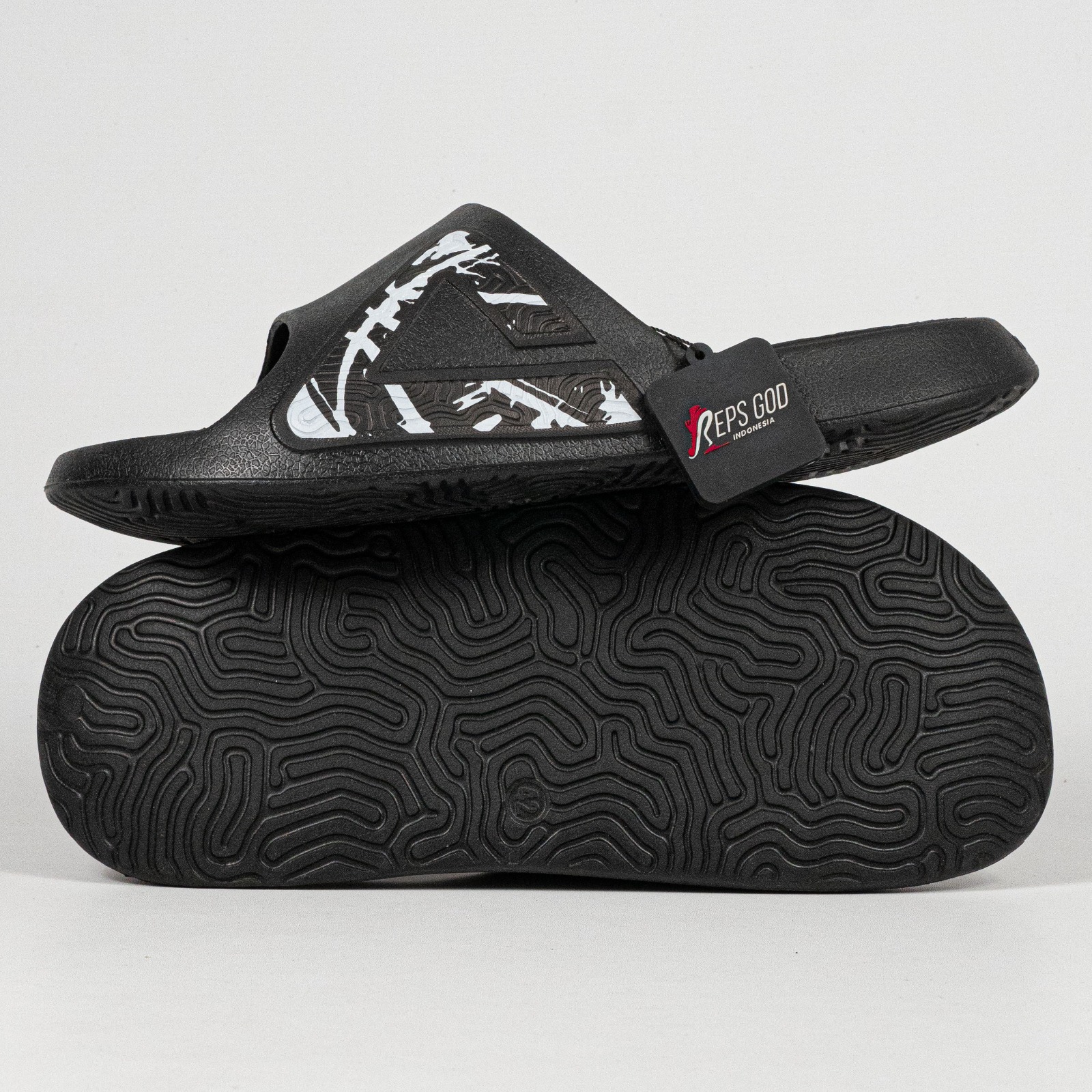 Sandal Peak Tai-Chi Slides Black White Unisex Slipper Sendal Pria Wanita - Image 2