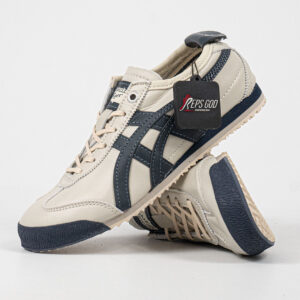 Sepatu Onitsuka Tiger Mexico 66 Laces SD Cream Navy Leather Unisex Sneakers Casual Authentic