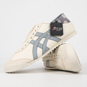 Sepatu Onitsuka Tiger Mexico 66 Paraty Slip On White Grey Purple Canvas Unisex Sneakers Casual Authentic