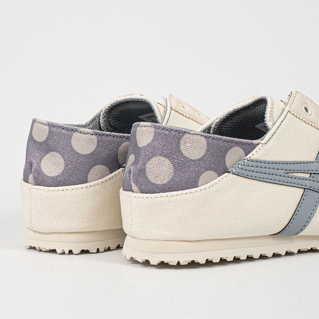 Sepatu Onitsuka Tiger Mexico 66 Paraty Slip On White Grey Purple Canvas Unisex Sneakers Casual Authentic - Image 3