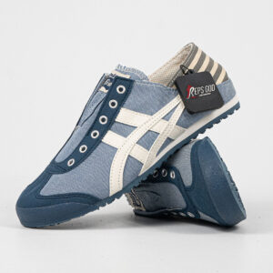 Sepatu Onitsuka Tiger Mexico 66 Paraty Slip On Blue Chambray Canvas Unisex Sneakers Casual Authentic