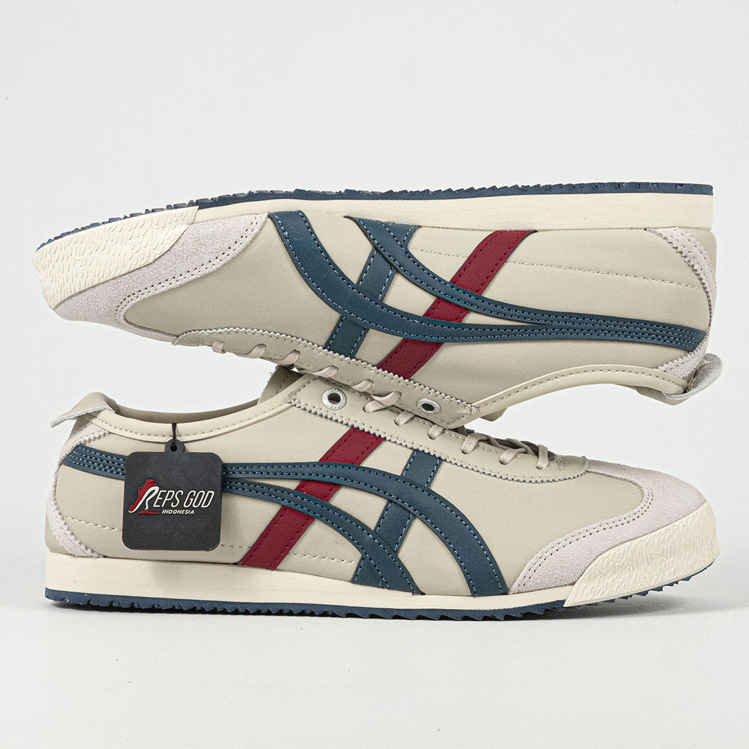 Sepatu Onitsuka Tiger Mexico 66 SD Super Deluxe Cream Peacoat Navy Red Unisex Sneakers Casual Authentic - Image 4