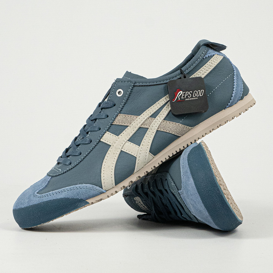 Sepatu Onitsuka Tiger Mexico 66 Suede Blue White Unisex Sneakers Casual Authentic
