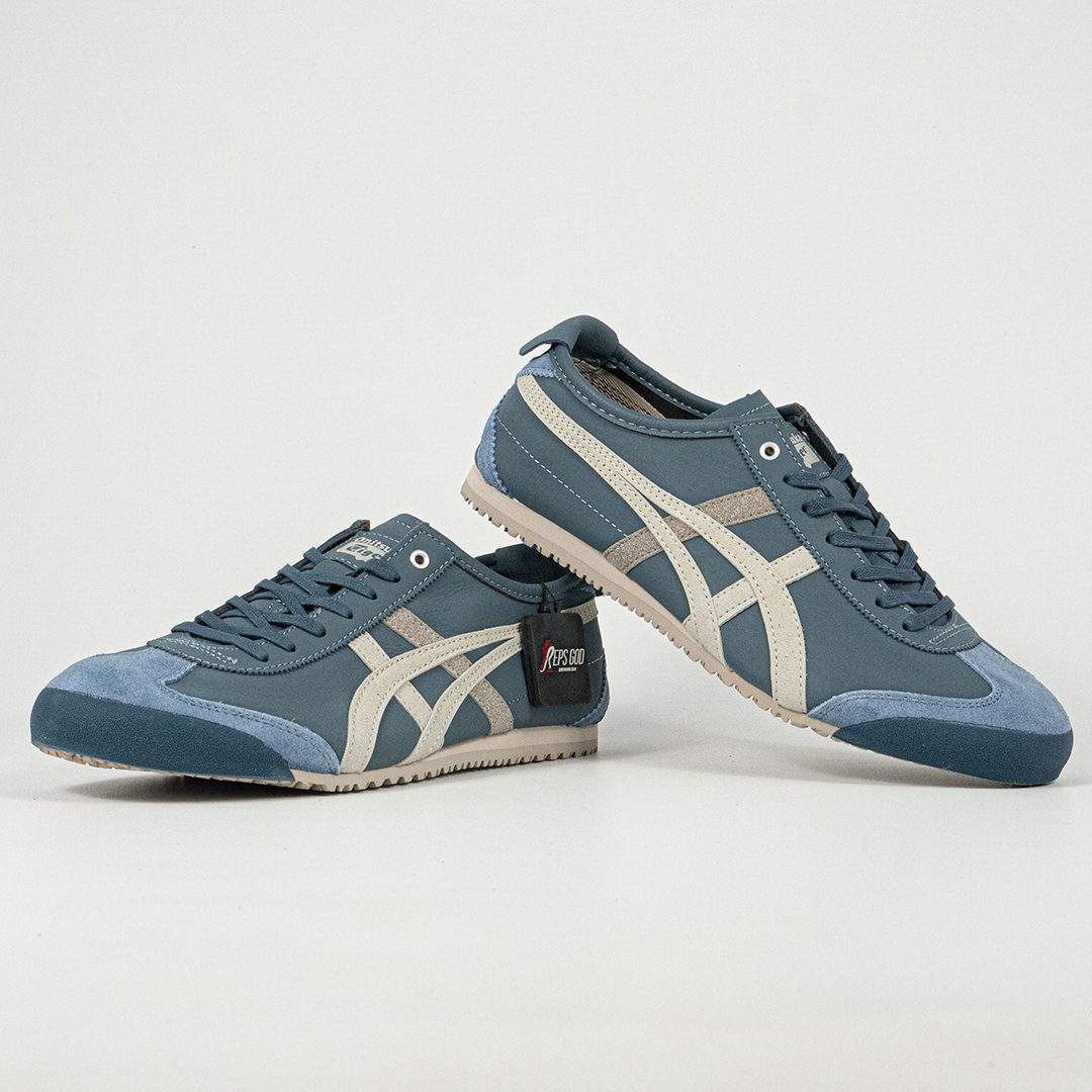 Sepatu Onitsuka Tiger Mexico 66 Suede Blue White Unisex Sneakers Casual Authentic - Image 5