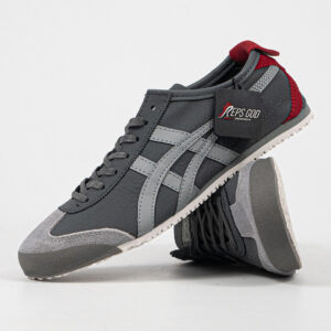 Sepatu Onitsuka Tiger Mexico 66 Suede Leather Grey Red Unisex Sneakers Casual Authentic