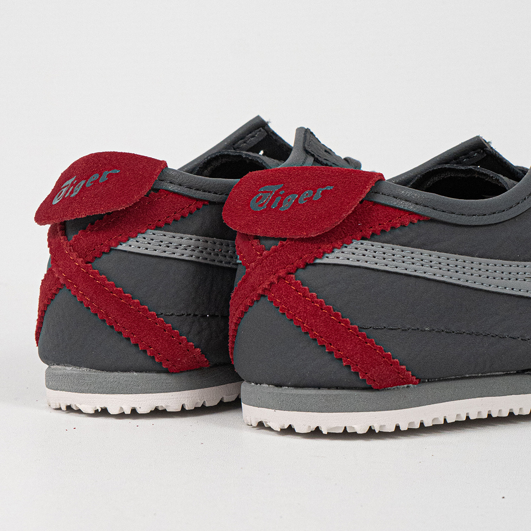 Sepatu Onitsuka Tiger Mexico 66 Suede Leather Grey Red Unisex Sneakers Casual Authentic - Image 3