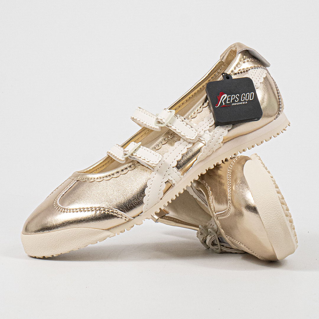 Sepatu Onitsuka Tiger Mexico TGRS TIGRESS Classic Champagne Cream Unisex Sneakers Casual Authentic