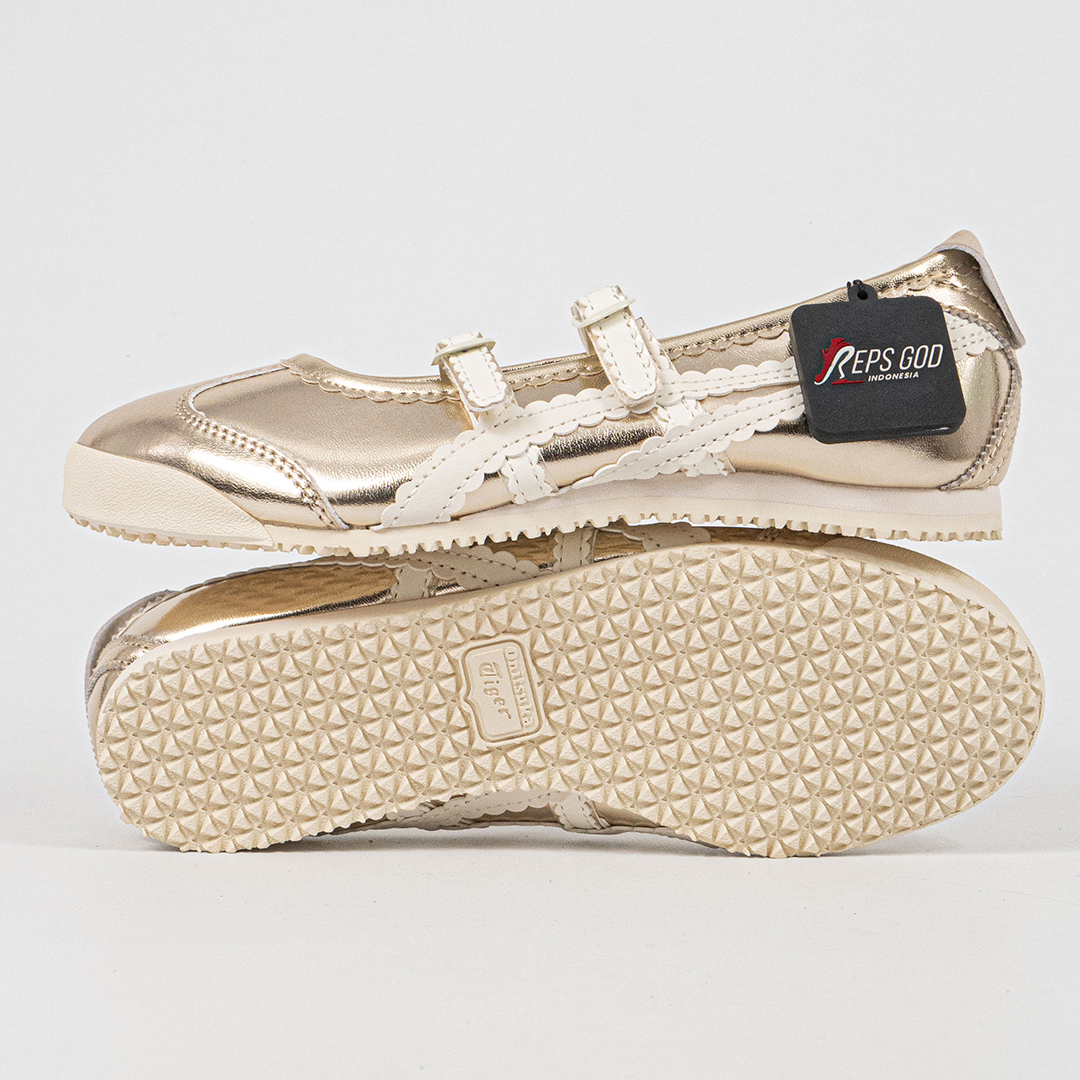 Sepatu Onitsuka Tiger Mexico TGRS TIGRESS Classic Champagne Cream Unisex Sneakers Casual Authentic - Image 2