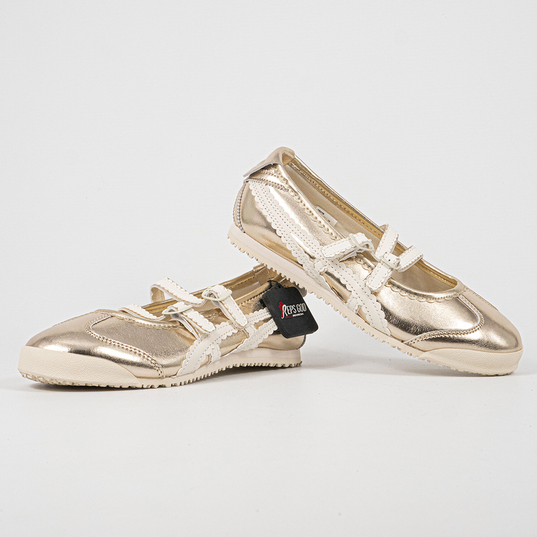 Sepatu Onitsuka Tiger Mexico TGRS TIGRESS Classic Champagne Cream Unisex Sneakers Casual Authentic - Image 5