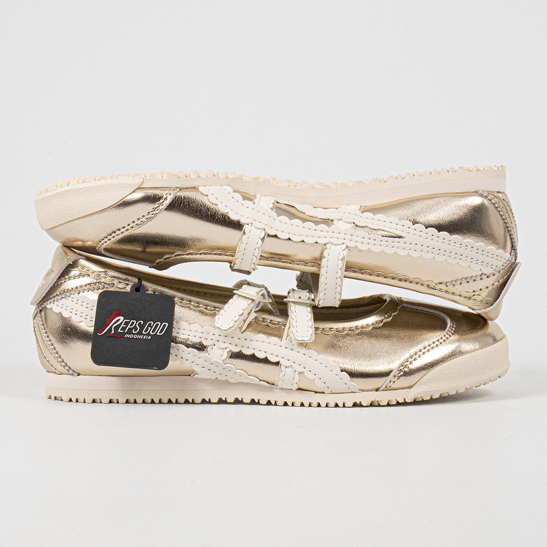Sepatu Onitsuka Tiger Mexico TGRS TIGRESS Classic Champagne Cream Unisex Sneakers Casual Authentic - Image 4