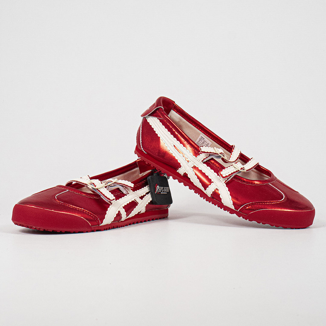 Sepatu Onitsuka Tiger Mexico TGRS TIGRESS Classic Red Cream Unisex Sneakers Casual Authentic - Image 5