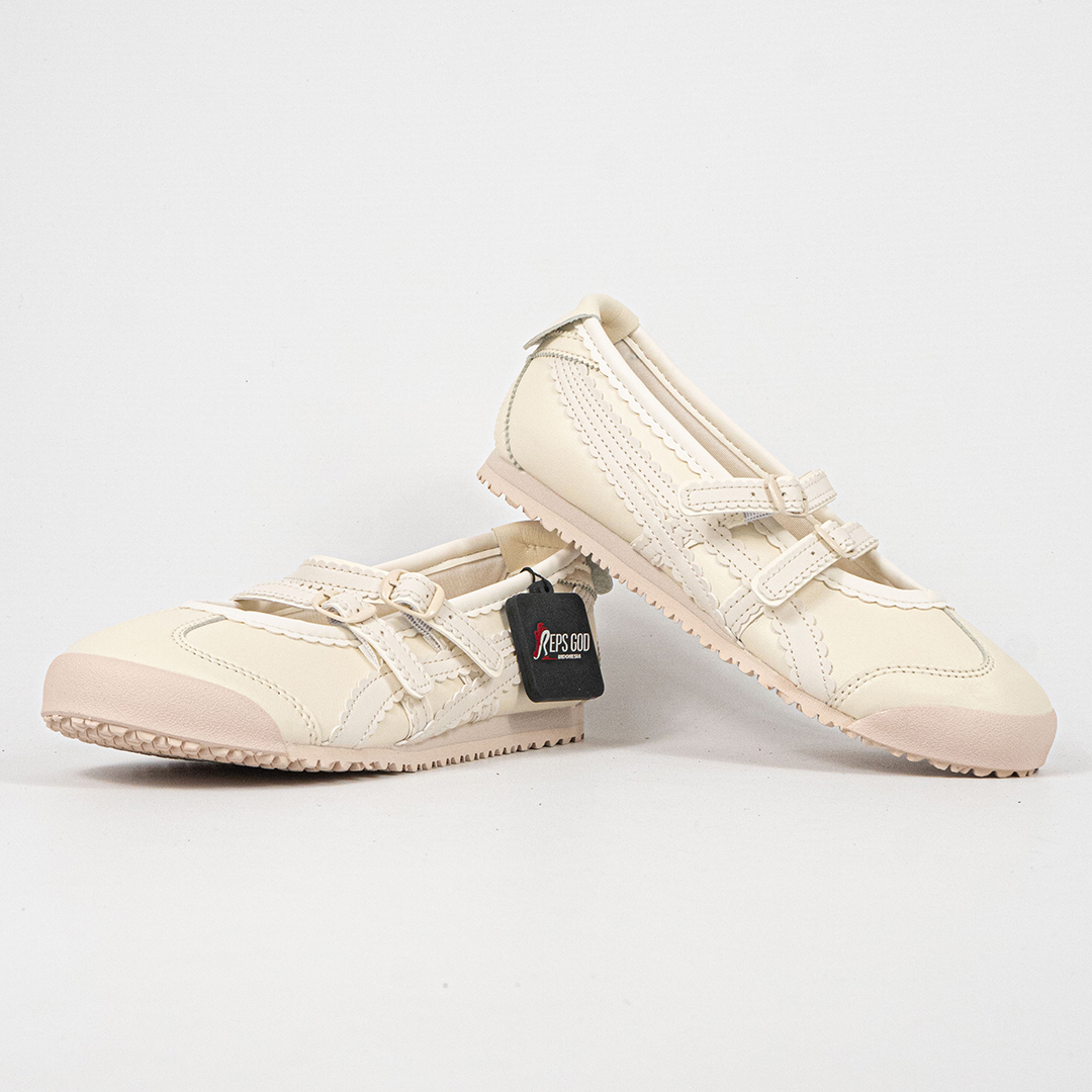 Sepatu Onitsuka Tiger Mexico TGRS TIGRESS Ivory Cream Beige Unisex Sneakers Casual Authentic - Image 5