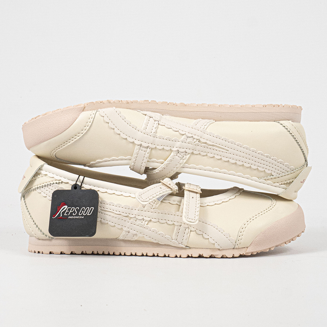 Sepatu Onitsuka Tiger Mexico TGRS TIGRESS Ivory Cream Beige Unisex Sneakers Casual Authentic - Image 4