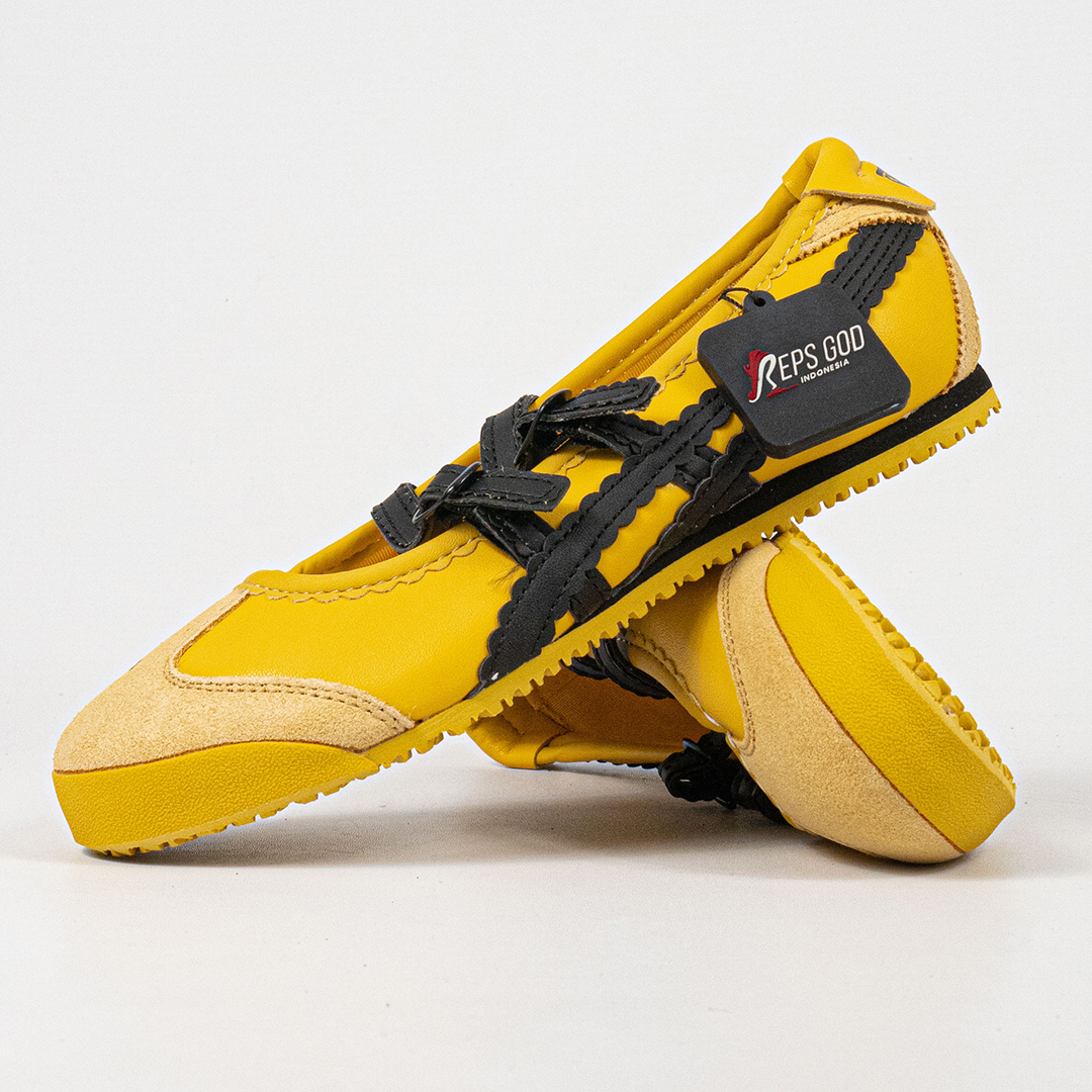 Sepatu Onitsuka Tiger Mexico TGRS TIGRESS Yellow Black Unisex Sneakers Casual Authentic