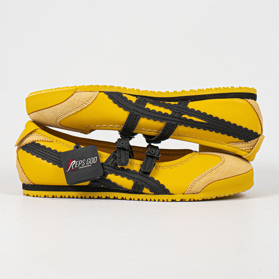 Sepatu Onitsuka Tiger Mexico TGRS TIGRESS Yellow Black Unisex Sneakers Casual Authentic - Image 4