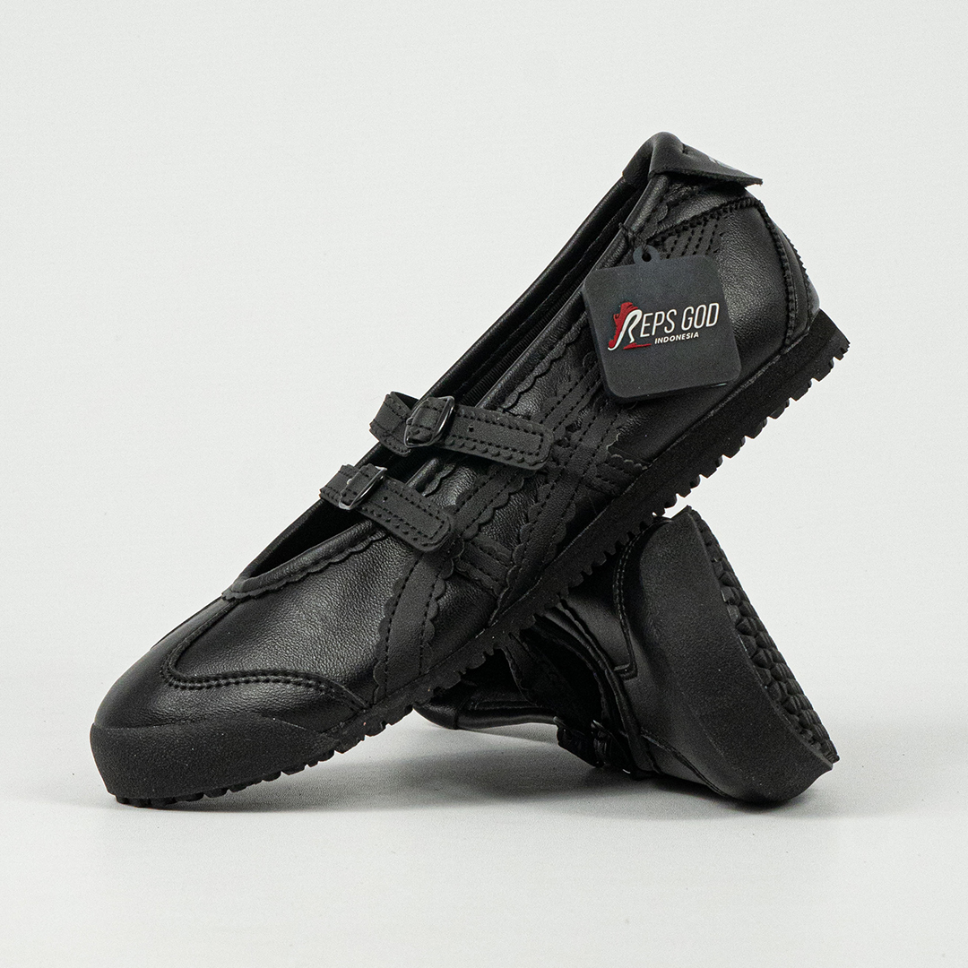 Sepatu Onitsuka Tiger Mexico TGRS TIGRESS Black Allblack Unisex Sneakers Casual Authentic