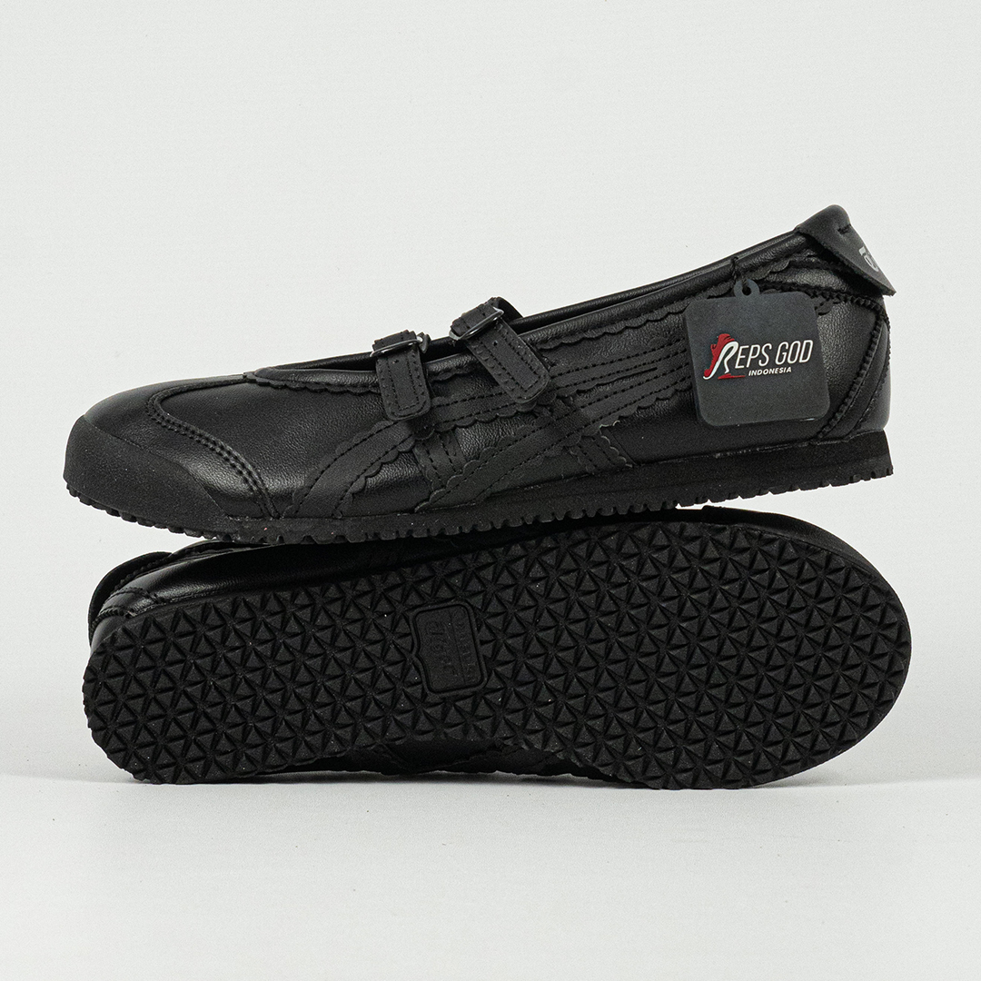 Sepatu Onitsuka Tiger Mexico TGRS TIGRESS Black Allblack Unisex Sneakers Casual Authentic - Image 2